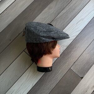 Glen Appin Men’s Country Flat Cap - Grey (Herringbone)